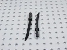 LEGO Lot of 2 Black Katana Swords Weapon Minifig BJ