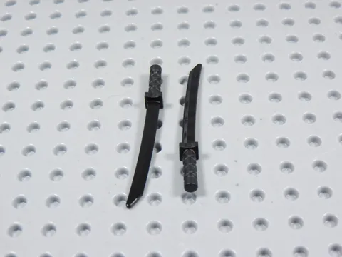 LEGO Lot of 2 Black Katana Swords Weapon Minifig BJ