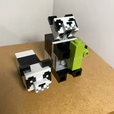 LEGO MINECRAFT PANDA MINIFIGURE minepanda01 minepanda02 BRICK-BUILT