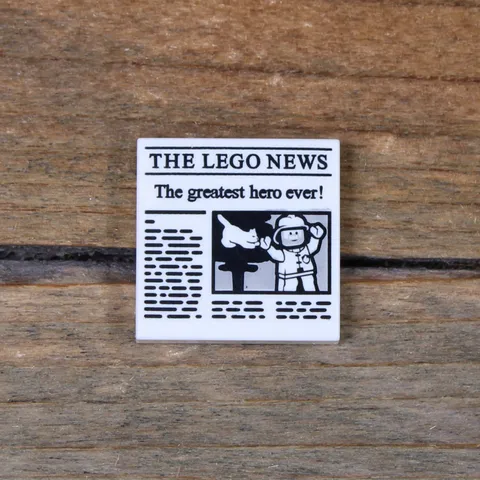 LEGO White Tile 2 x 2 with Newspaper 'THE LEGO NEWS' Pattern 3068pb1105