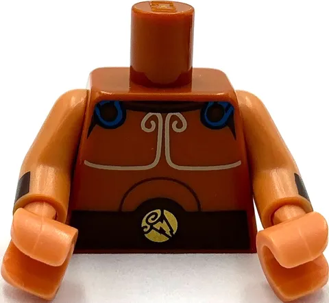 Lego New Dark Orange Torso Greek Armor Blue Clasps White Trim Part