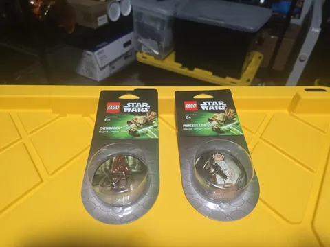 Lot of 2 Lego Star Wars Chewbacca & Leia Minifig Fridge Magnet