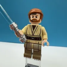 LEGO Star Wars Obi-Wan Kenobi W/ Headset SW0704 Minifigure 75135 W/ Lightsaber