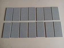 LEGO BULK LOT 14 LIGHT BLUISH GRAY 8X16 STUD BASE PLATES #92438 5" x 2.5"