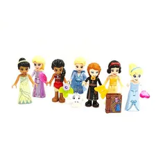 LEGO Disney Mini Doll Bundle 7 Princess Figures Tiana Moana Anna Elsa Rapunzel