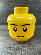 Lego Boy Head Storage Container Stackable Yellow 