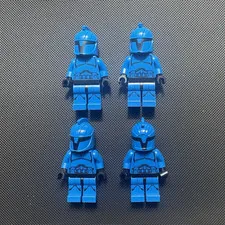 LEGO Star Wars Clone Trooper Minifigure Lot of 4 - Blue w/ Helmets & Blasters
