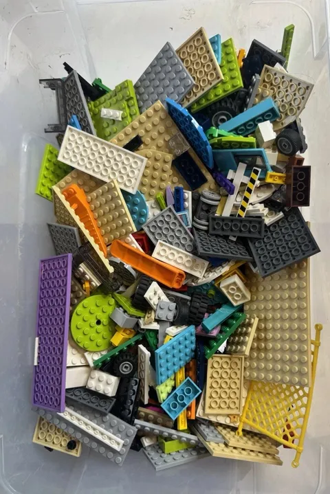 4lb Pure LEGO Bulk Lot Mixed Multicolor Plastic Bricks & Pieces, wheels, etc.