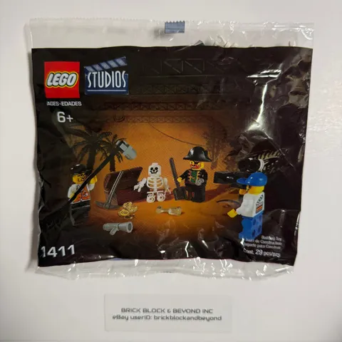 2001 LEGO Studios 1411 Pirates Treasure Hunt Polybag Factory Sealed New