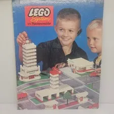 Vintage LEGO System Samsonite Town Plan Board w Original Box Road Layout