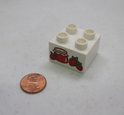 Lego Duplo Strawberry Jam Jelly Jar Food Groceries Specialty Printed Block #2