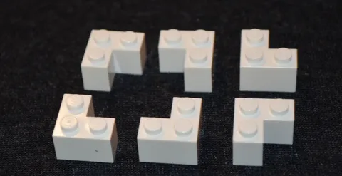 (8) 2x2 White "L" Corner Brick Bricks ~ New Lego Parts ~