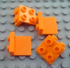 LEGO Lot of 4 Orange 1x2 - 2x2 Space Bracket Pieces