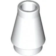 3x LEGO Part 4589 - White Cone 1 x 1 [No Top Groove]
