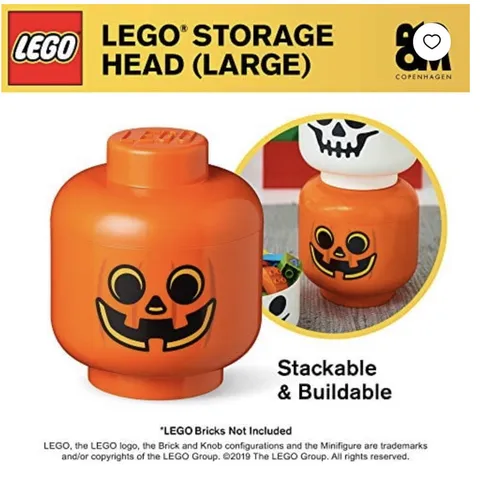LEGO- Pumpkin Storage Stackable Head Large 4032 NEW