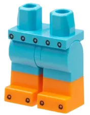 Lego New ROBOT MINIFIG LEGS Medium Azure Blue Orange Boots Rivets Part D575