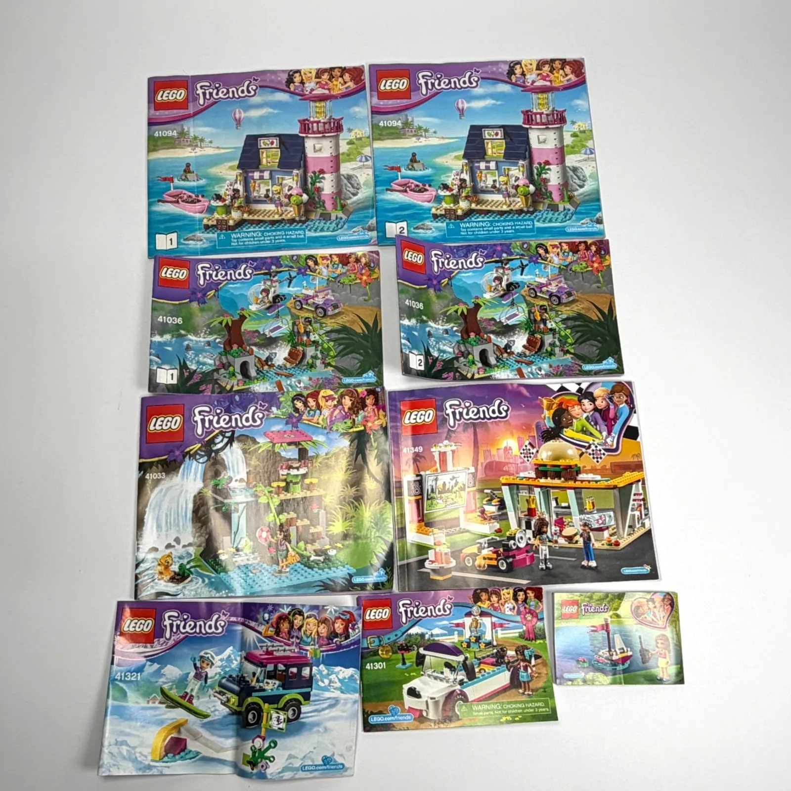 Lot of 9 Lego Friends Instruction Booklets Manuals Only No Bricks or Figs