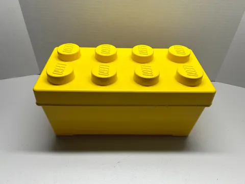 LEGO Storage Brick Yellow 8-Stud Plastic Organizer Bin Box 14"x7"x7" Empty