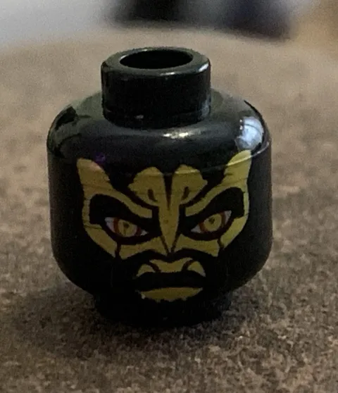 Lego Minifigure Head Savage Opress Yellow Zabrak Pattern