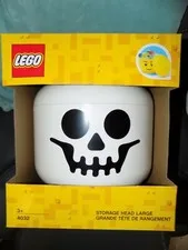 LEGO Large 9 x 10 Inch Plastic Storage Head | Skeleton Halloween NEW 