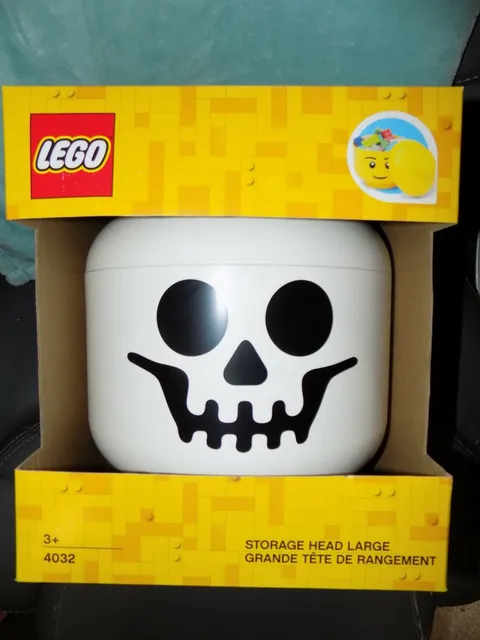 LEGO Large 9 x 10 Inch Plastic Storage Head | Skeleton Halloween NEW 