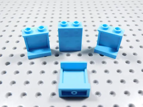 LEGO Lot of 4 Medium Azure 1x2x2 Wall Panels BE