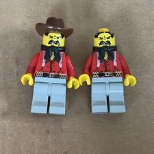 Bandit 2 Prairie Pete Wild West LEGO Minifigure Flatfoot Thompson Lot Of 2