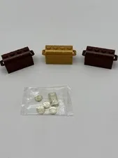 LEGO Lot Chrome Gold  COIN PIECES + 3 Treasure Chest Pirate Loot