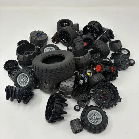 LEGO Wheels & Tires Parts Bulk Lot Multicolor Sold by Weight 1lb 9.6oz Box