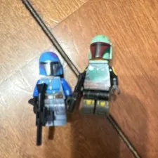 LEGO Star Wars Minifigures Lot of 2 Boba Fett w/ Blasters Plastic