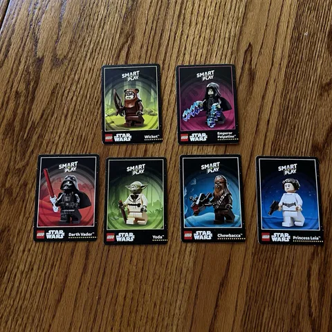 LEGO Star Wars Smart Play 6 Trading Cards Set Chewbacca, Leia, Yoda, Darth Vader