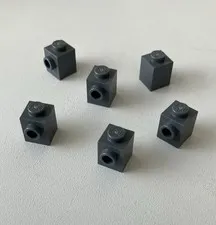 LEGO 6x NEW Brick 1x1 with Stud on Side DARK BLUISH GREY #87087