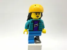 LEGO CITY Part cty1628 - Skateboarder w/ prosthetic leg, yellow helmet
