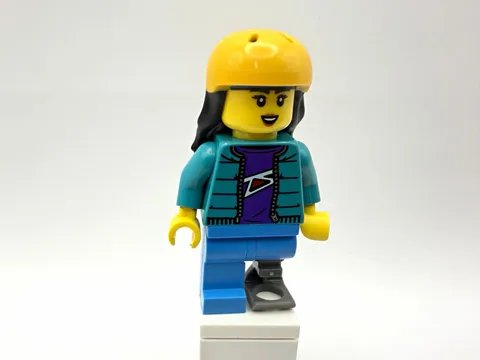 LEGO CITY Part cty1628 - Skateboarder w/ prosthetic leg, yellow helmet