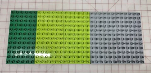 Lego Duplo Lot of 5 6x12 dot Baseplate Gray & Green