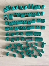 LEGO LOT DARK TURQUOISE 81 PCS 2X2 2X1 SLOPE BRICK 1X2 CURVE TOP VARIETY