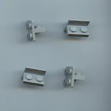 LEGO x 4 Light Bluish Gray Bracket 1 x 2 - 2 x 2 Centered, Inverted 7674