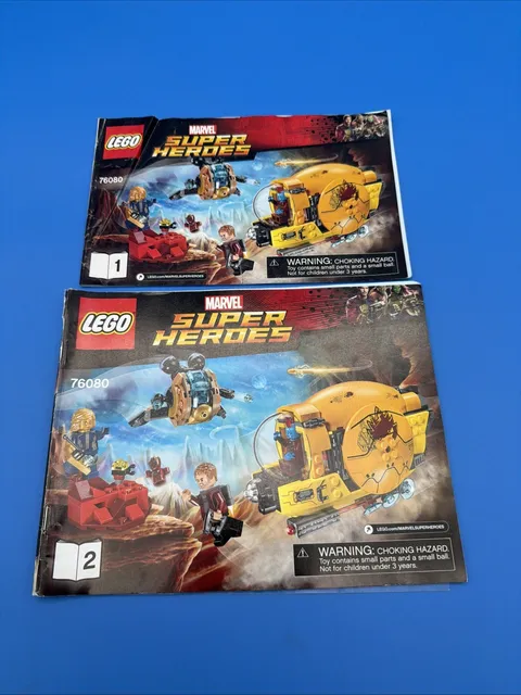 Lego Marvel Super Heroes 76080 Instructional Manuals Only Book 1 & 2 Replacement
