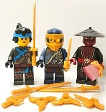 LEGO NINJAGO Minifig Lot of 3 w/ Weapons Accessories Awesome Figures 🔥