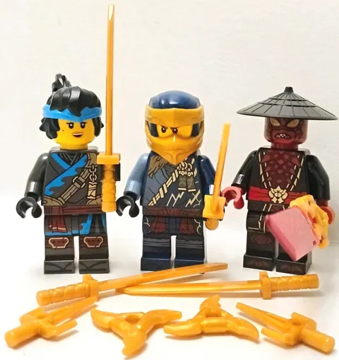 LEGO NINJAGO Minifig Lot of 3 w/ Weapons Accessories Awesome Figures 🔥