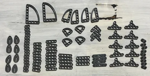 LEGO Technic Dark Bluish Gray Liftarms Beams Panels 80 Pc Mixed Lot 