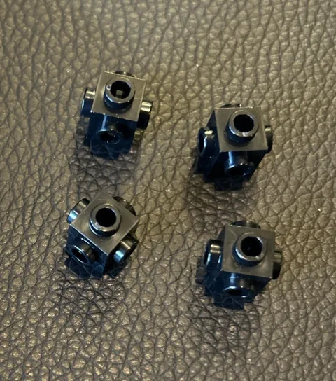 LEGO Parts 4733 Lot 4 Brick Modified 1 x 1 Studs on 4 Sides Black
