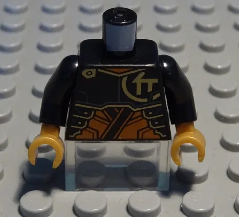 Lego Figure Accessories Top Torso Black With Decor