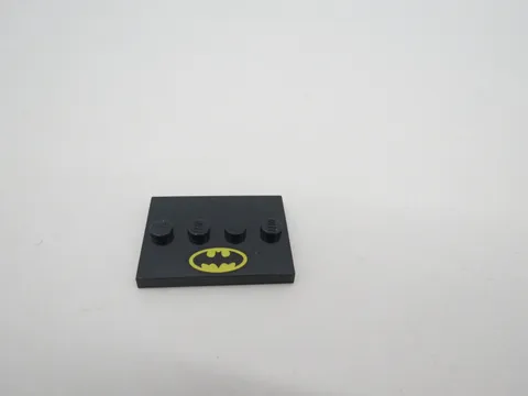 LEGO 3 x 4 Plate Tile 4 Studs in Center Batman Logo Minifigure Stand