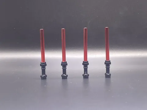 LEGO STAR WARS LIGHTSABER BLACK HILT WITH TRANS RED BLADE LOT OF 4 BRAND NEW