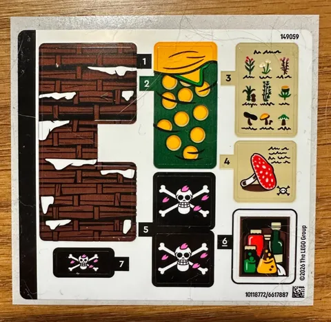 LEGO 75641 One Piece HIRILUK'S HIDEOUT sticker sheet