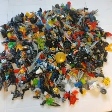 Lego Bionicle Huge Lot Weapons Masks Parts Pieces Figures AS IS - 5 lbs 9 oz