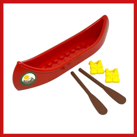LEGO Red Boat Canoe Paddles Life Jackets 2014