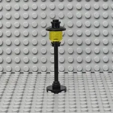 Lego Street Light Pole Lamp Trans-Yellow Globe Round Base City Town - Qty of 1