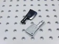 LEGO Lot of 2 Meat Cleavers Knife Black Flat Silver Minifig BU